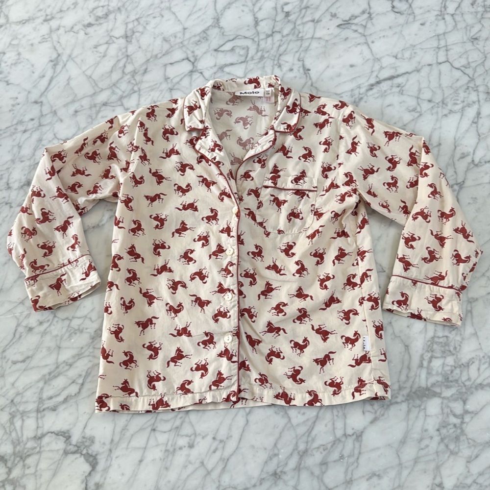 MOLO Lex Horse Button Down Top Sz 7/8